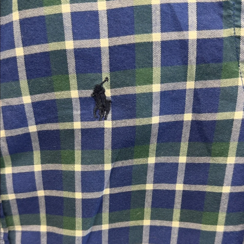Boy's Ralph Lauren Green and Blue Checkered‎ Shirt